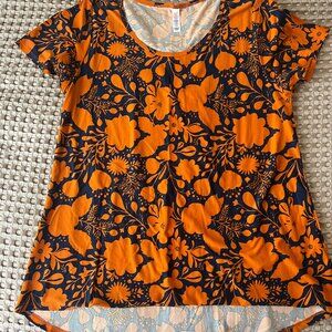 Navy & Orange LuLaRoe Classic T, Size L